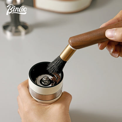 BINCOO Coffee Bar Walnut Brush Italian Style Coffee Powder Brush for Home