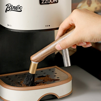 BINCOO Coffee Bar Walnut Brush Italian Style Coffee Powder Brush for Home