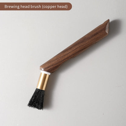 BINCOO Coffee Bar Walnut Brush Italian Style Coffee Powder Brush for Home