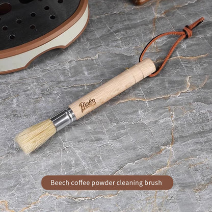 BINCOO Coffee Bar Walnut Brush Italian Style Coffee Powder Brush for Home