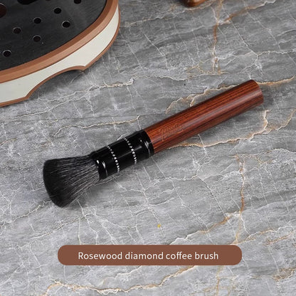 BINCOO Coffee Bar Walnut Brush Italian Style Coffee Powder Brush for Home