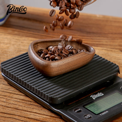 BINCOO Coffee Weighing Bean Tray Solid Wood Hand-brewed Coffee Weighing Device Coffee Container