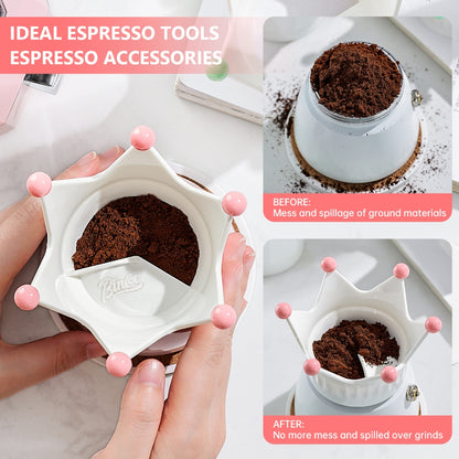 BINCOO Crown Moka Pot Powder Distributor Powder Receiver Special Powder Filler Creative Powder Receiver Ring Coffee Accessories