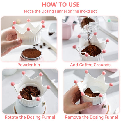 BINCOO Crown Moka Pot Powder Distributor Powder Receiver Special Powder Filler Creative Powder Receiver Ring Coffee Accessories