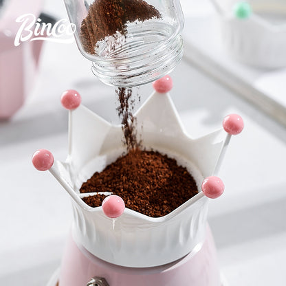 BINCOO Crown Moka Pot Powder Distributor Powder Receiver Special Powder Filler Creative Powder Receiver Ring Coffee Accessories