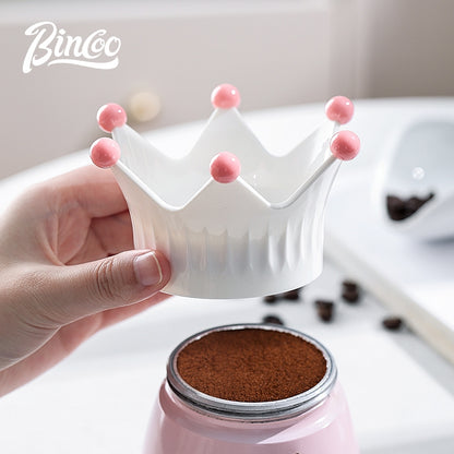 BINCOO Crown Moka Pot Powder Distributor Powder Receiver Special Powder Filler Creative Powder Receiver Ring Coffee Accessories