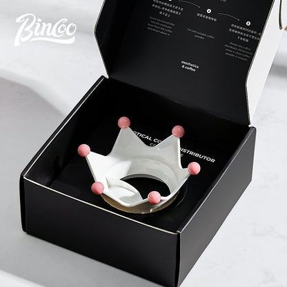 BINCOO Crown Moka Pot Powder Distributor Powder Receiver Special Powder Filler Creative Powder Receiver Ring Coffee Accessories