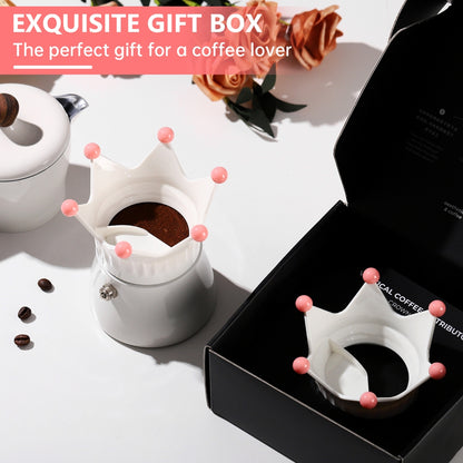 BINCOO Crown Moka Pot Powder Distributor Powder Receiver Special Powder Filler Creative Powder Receiver Ring Coffee Accessories