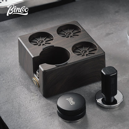 BINCOO Italian Coffee Cloth Powder Dispenser Base Multifunctional Storage and Press Powder Hammer Set 51/58MM