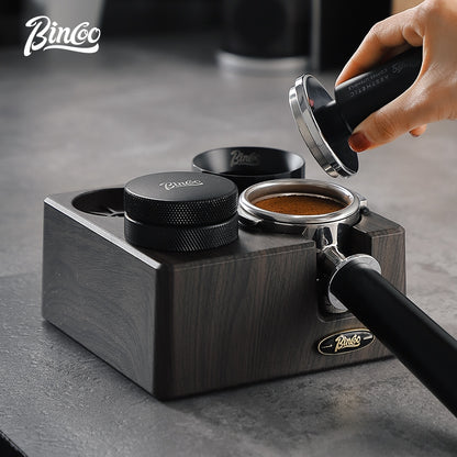 BINCOO Italian Coffee Cloth Powder Dispenser Base Multifunctional Storage and Press Powder Hammer Set 51/58MM