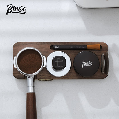 BINCOO Coffee Press Base Pressure Plate Walnut Storage Board Powder Dispenser Coffee Utensil Set51/58MM
