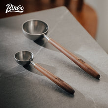 BINCOO Walnut Handle Coffee Spoon Coffee Bean Measuring Spoon Stainless Steel Coffee Powder Special Spoon