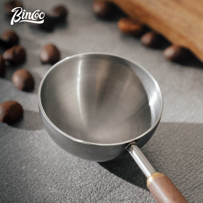 BINCOO Walnut Handle Coffee Spoon Coffee Bean Measuring Spoon Stainless Steel Coffee Powder Special Spoon
