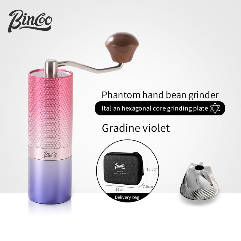 BINCOO Creative Manual Coffee Grinder Steel Core Manual Grinder Hand Coffee Bean Maker with Portable Bag