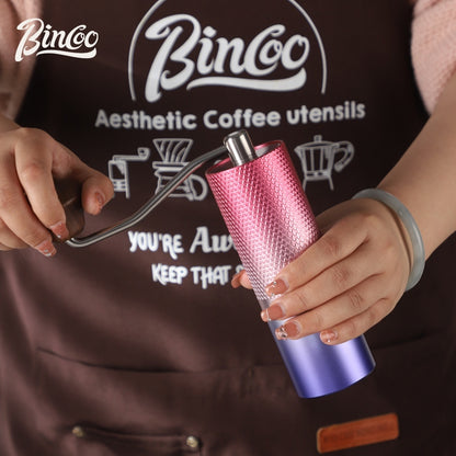 BINCOO Creative Manual Coffee Grinder Steel Core Manual Grinder Hand Coffee Bean Maker with Portable Bag