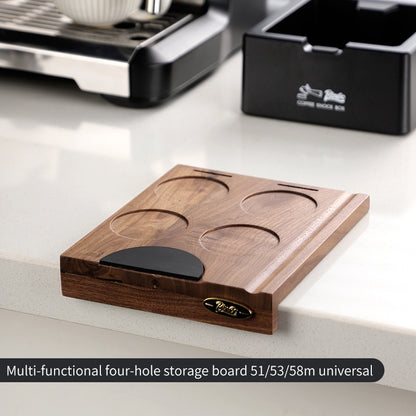 BINCOO Coffee Tamper Mat Storage Plate Walnut Multifunctional Appliance Handle Filling Plate