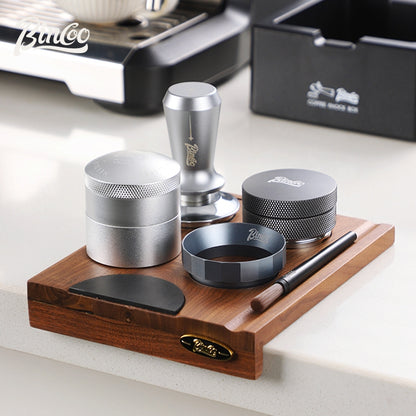 BINCOO Coffee Tamper Mat Storage Plate Walnut Multifunctional Appliance Handle Filling Plate