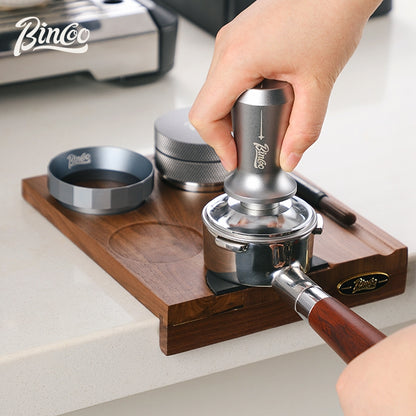 BINCOO Coffee Tamper Mat Storage Plate Walnut Multifunctional Appliance Handle Filling Plate