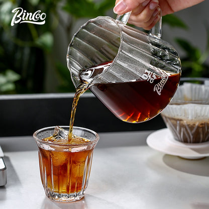 BINCOO Pour Over Coffee Pot with Dripper Glass High Temperature Resistant Sharing Pot Drip V60 Filter Cup Coffee Brewing Filter Cup 400ML/600ML