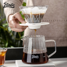 BINCOO Pour Over Coffee Pot with Dripper Glass High Temperature Resistant Sharing Pot Drip V60 Filter Cup Coffee Brewing Filter Cup 400ML/600ML