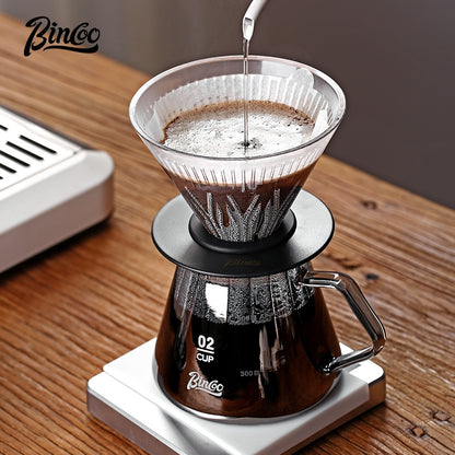 BINCOO Pour Over Coffee Pot with Dripper Glass High Temperature Resistant Sharing Pot Drip V60 Filter Cup Coffee Brewing Filter Cup 400ML/600ML