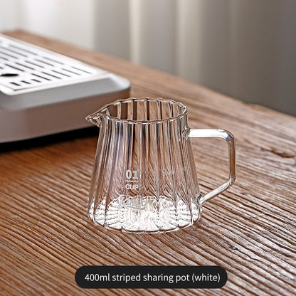 BINCOO Pour Over Coffee Pot with Dripper Glass High Temperature Resistant Sharing Pot Drip V60 Filter Cup Coffee Brewing Filter Cup 400ML/600ML