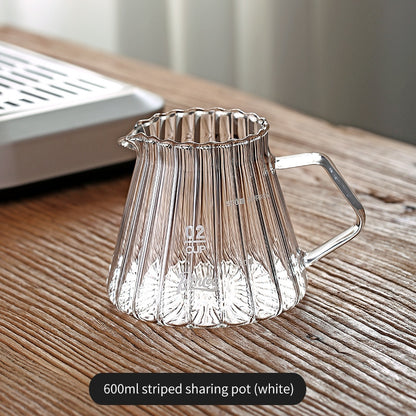 BINCOO Pour Over Coffee Pot with Dripper Glass High Temperature Resistant Sharing Pot Drip V60 Filter Cup Coffee Brewing Filter Cup 400ML/600ML