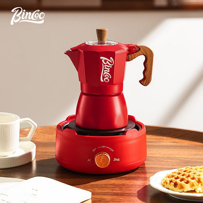 BINCOO Double Valve Moka Pot Household Small Coffee Pot Set Italian Small Coffee Maker 2Cups