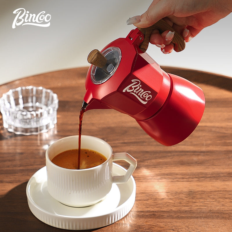 BINCOO Double Valve Moka Pot Household Small Coffee Pot Set Italian Small Coffee Maker 2Cups