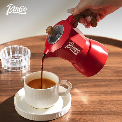 BINCOO Double Valve Moka Pot Household Small Coffee Pot Set Italian Small Coffee Maker 2Cups