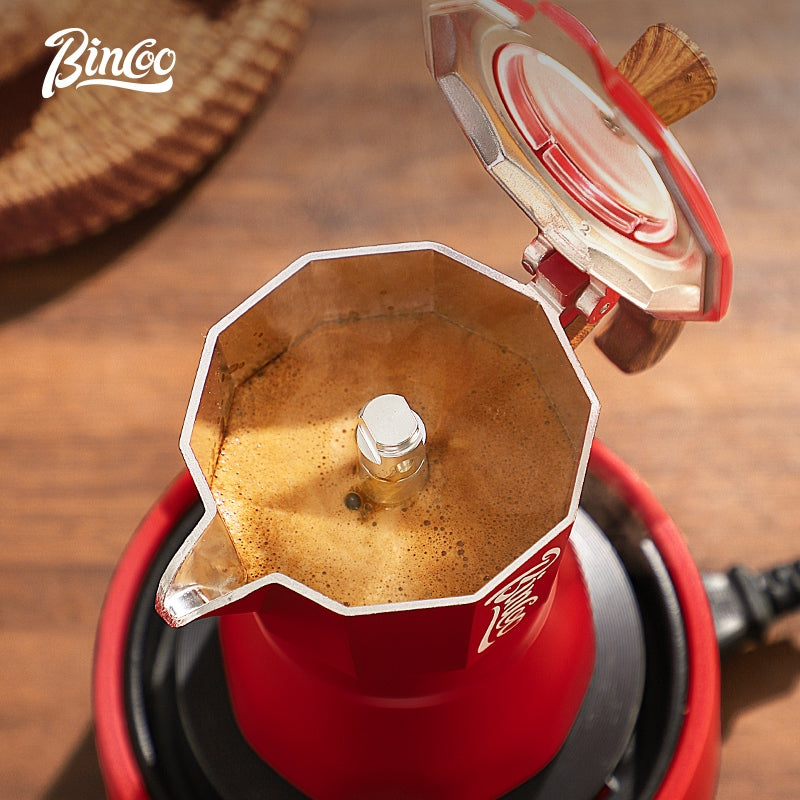 BINCOO Double Valve Moka Pot Household Small Coffee Pot Set Italian Small Coffee Maker 2Cups