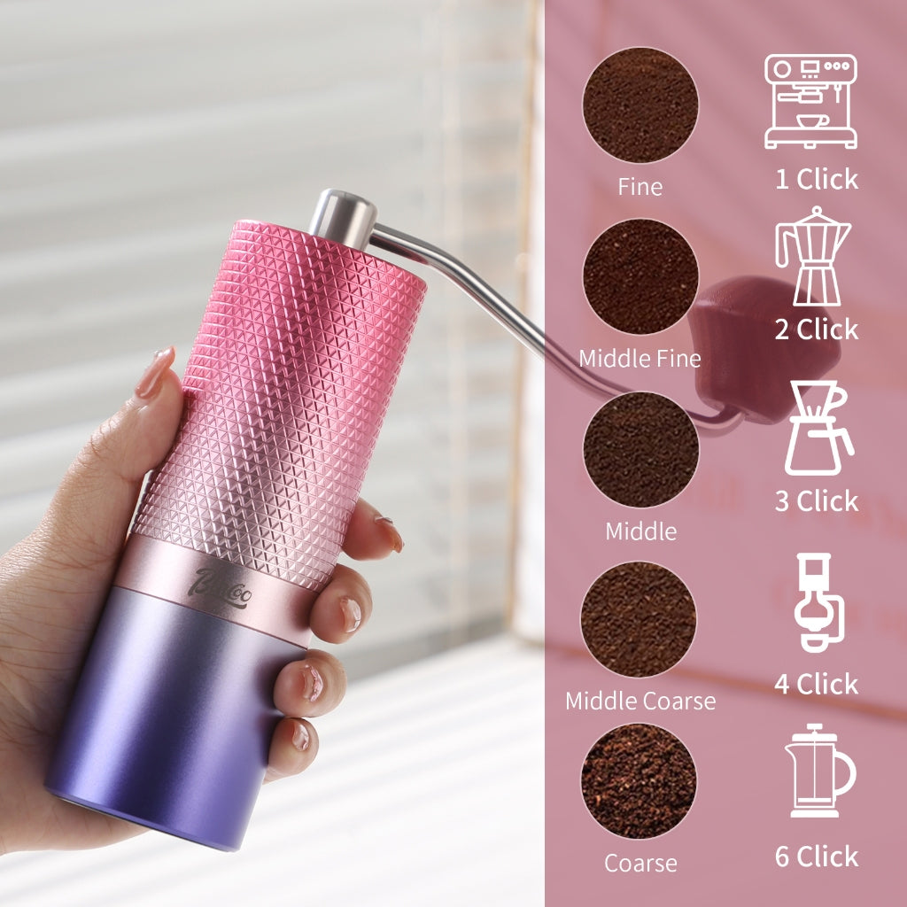 BINCOO Creative Manual Coffee Grinder Steel Core Manual Grinder Hand Coffee Bean Maker with Portable Bag