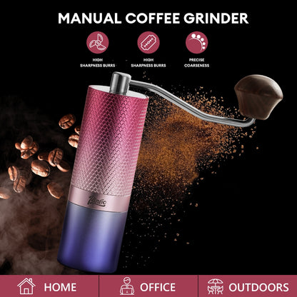 BINCOO Creative Manual Coffee Grinder Steel Core Manual Grinder Hand Coffee Bean Maker with Portable Bag