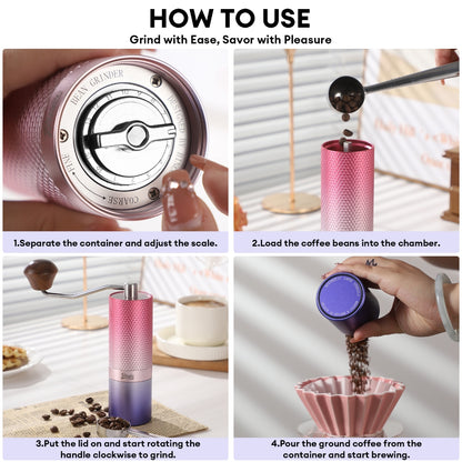 BINCOO Creative Manual Coffee Grinder Steel Core Manual Grinder Hand Coffee Bean Maker with Portable Bag