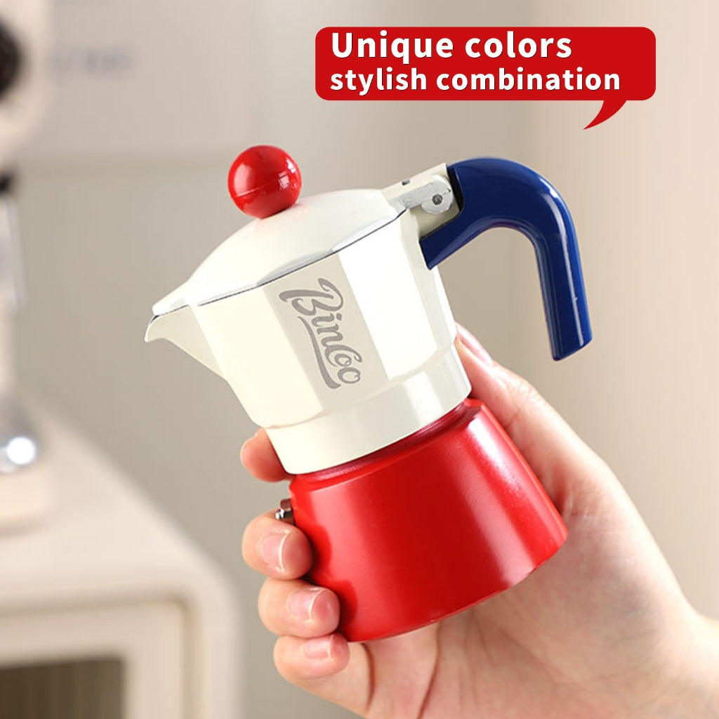 BINCOO Moka Pot Set Espresso Coffee Pot Mini Moka Kettle 3 Cups & 6 Cups Serving for Office Outdoor and Travel