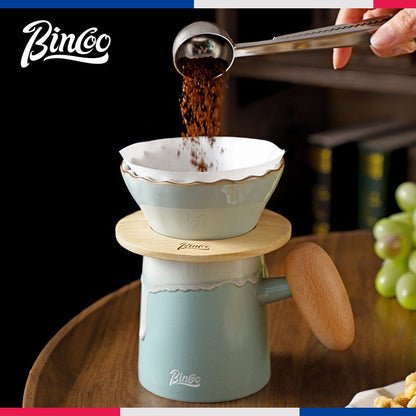 BINCOO Pour Over Coffee Mug Set Coffee Pot Ceramic Filter Sharing Pot Suitable for Home Office 350ML