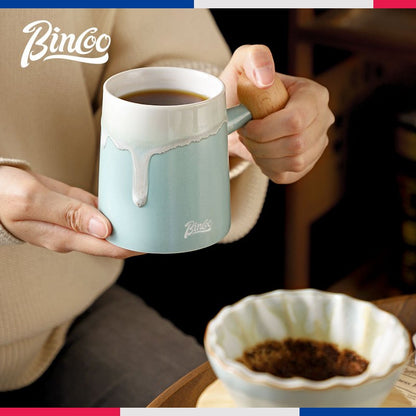 BINCOO Pour Over Coffee Mug Set Coffee Pot Ceramic Filter Sharing Pot Suitable for Home Office 350ML