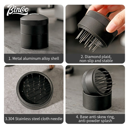 BINCOO Coffee Powder Needle Adjustable Rotary Powder Distributor Evenly Distributed Powder Needle Coffee Utensils 51/58MM