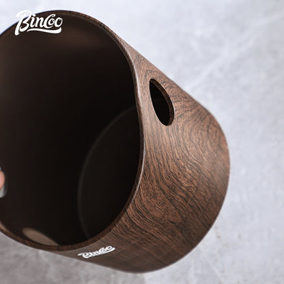 BINCOO Wood Grain Coffee Grounds Bucket Household Italian Style Grounds Catching Bucket Coffee Storage Tool Coffee Utensils