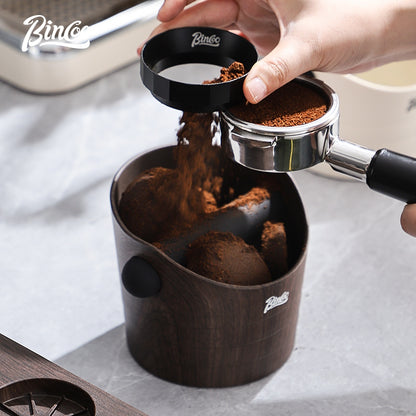 BINCOO Wood Grain Coffee Grounds Bucket Household Italian Style Grounds Catching Bucket Coffee Storage Tool Coffee Utensils