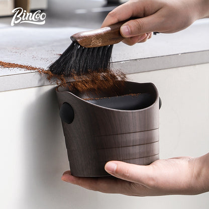 BINCOO Wood Grain Coffee Grounds Bucket Household Italian Style Grounds Catching Bucket Coffee Storage Tool Coffee Utensils