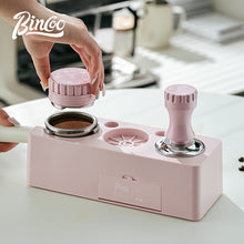 BINCOO Coffee Pink Pressed Powder Hammer Cloth Powder Dispenser Set Coffee Pressed Powder Base Set Multi-Functional Storage Handle Place Holder 51/58MM