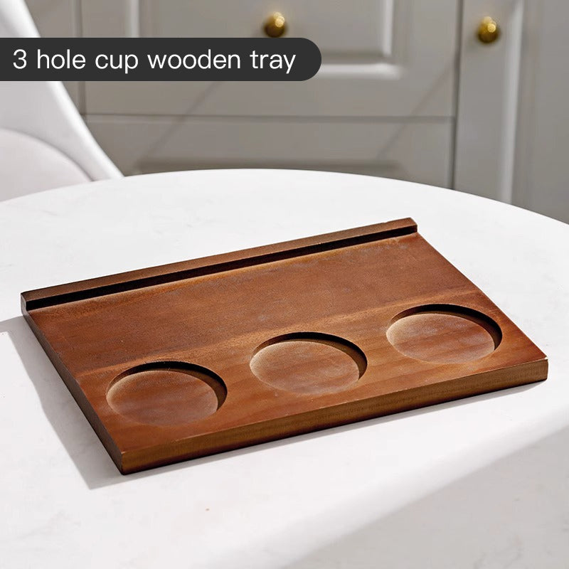 BINCOO Coffee Mugs with Wooden Tray Set Latte Mugs Ceramic Afternoon Tea Mugs Suitable for Home Office 160ML