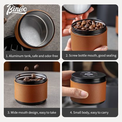BINCOO Coffee Powder Sealed Jar Mini Portable Coffee Bean Storage Jar 80ML/150ML for Outdoor and Travel