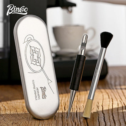 BINCOO Coffee Pulling Pin Solid Wood Stainless Steel Coffee Latte Art Stick Espresso Coffee Utensils