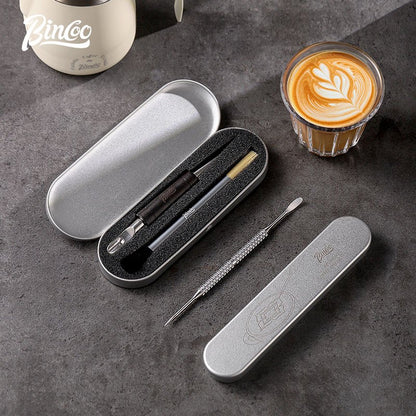 BINCOO Coffee Pulling Pin Solid Wood Stainless Steel Coffee Latte Art Stick Espresso Coffee Utensils