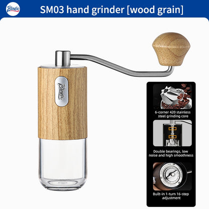 Bincoo Manual Grinder Coffee Bean Grinder with CNC 420 Core Household Small Hand Grinder Coffee Apparatus