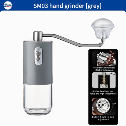 Bincoo Manual Grinder Coffee Bean Grinder with CNC 420 Core Household Small Hand Grinder Coffee Apparatus