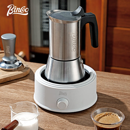 BINCOO Single Valve Moka Pot Stainless Steel Espresso Pot Set Home Coffee Maker 4 Cups