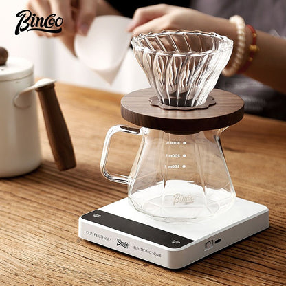 BINCOO Pour Over Coffee Pot Glass Filter Cup Coffee Sharing Pot Set Home Coffee Brewing Pot 400ML/600ML
